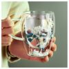 Szklanka termiczna z kwiatami w środku 350ml 1szt - SZK138