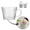 Filiżanka szklanka ryflowana duża 400 ml 1szt SZK156