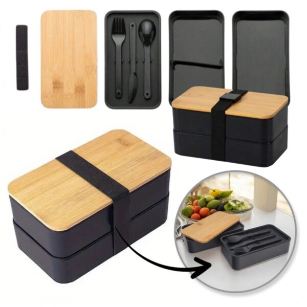 Śniadaniówka LUNCH BOX ze sztućcami