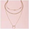 Naszyjnik choker delikatny 4W1 poczwórny złoty N747