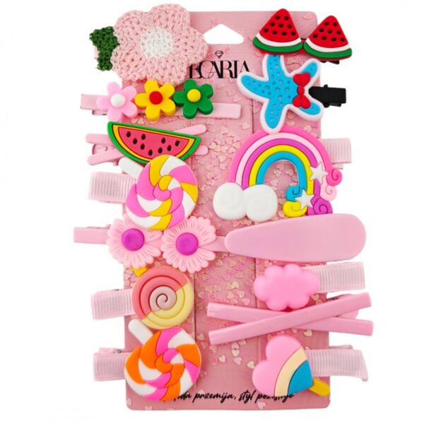 Zestaw pakiet 14w1 spinek wsuwek do włosów PINK SUGAR SP291